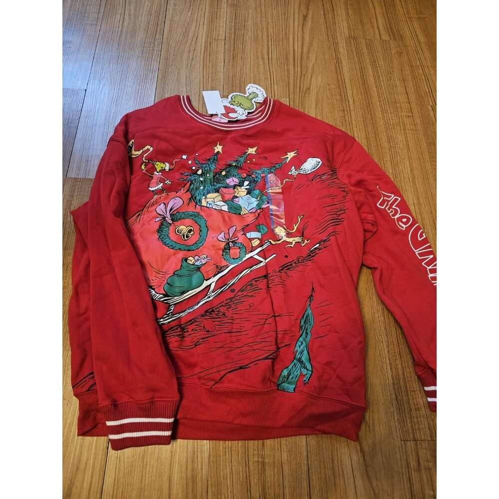 Grinch Who Stole Christmas Sweater Sweatshirt Red Adult Size Large